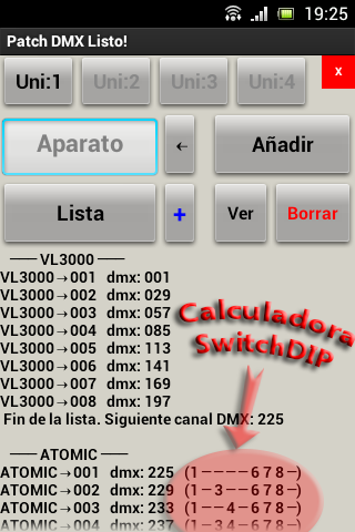 Patch DMX List sp