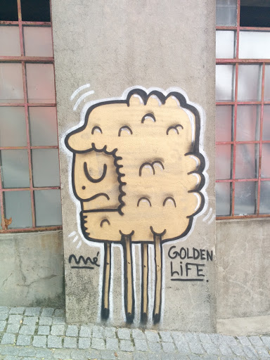 Golden Sheep Street Art