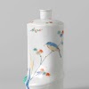 Bamboo-shaped sake bottle with birds, bamboo and flowers