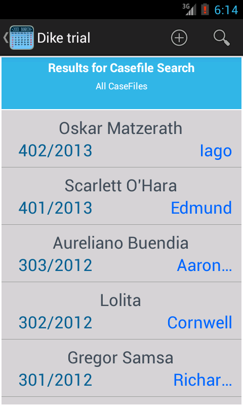 Dike pro: Calendar 4 Lawyers Screen 3