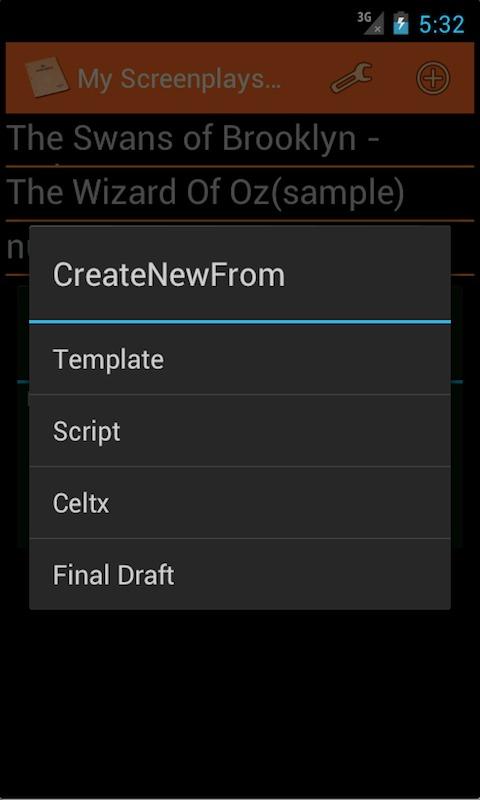 MyScreenplays Pro Screen 2