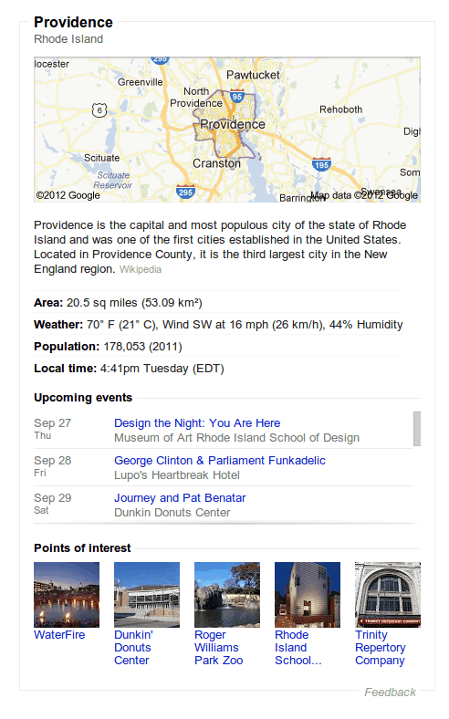 Data Highlighter data in the Google knowledge graph.