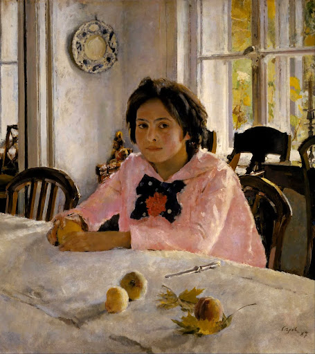 Girl with peaches. Portrait of V.S.Mamontova