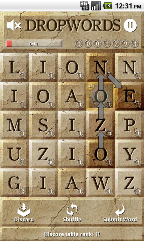 Android application Dropwords PRO screenshort