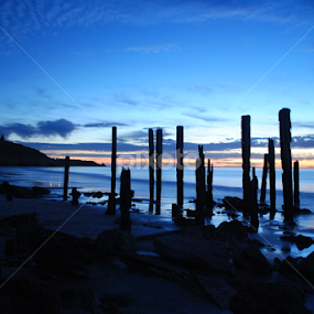 Bathng in Blue by Sharon Wills - Landscapes Beaches