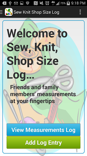 Sew Knit Shop Size Log