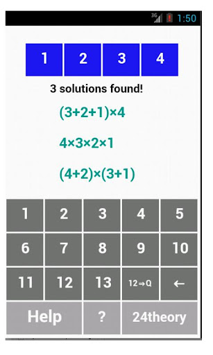 4 Numbers game solver