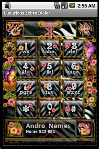 Android application Luxurious Zebra Dialer screenshort