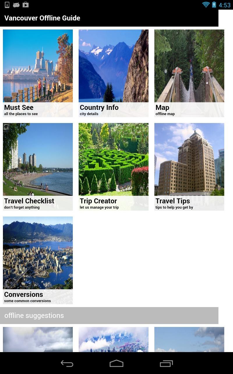 Vancouver Offline Travel Guide Screen 1