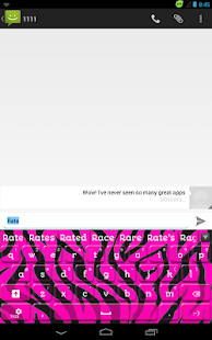 GO Keyboard Pink Zebra Screenshots 3