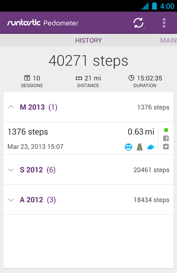    Runtastic Pedometer PRO- screenshot  