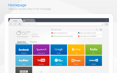 Android application DU Browser for Tablet screenshort