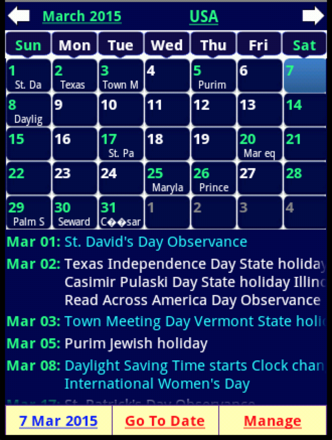 Holiday Calendar Free Android Apps on Google Play