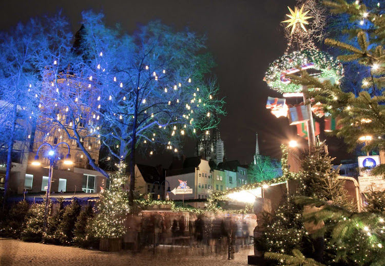 The Christmas market in Cologne, Germany.