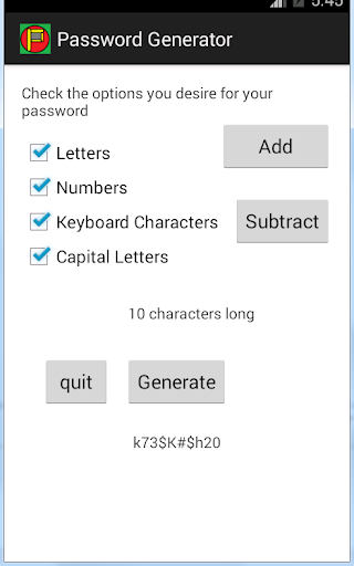 Pocket Password Generator