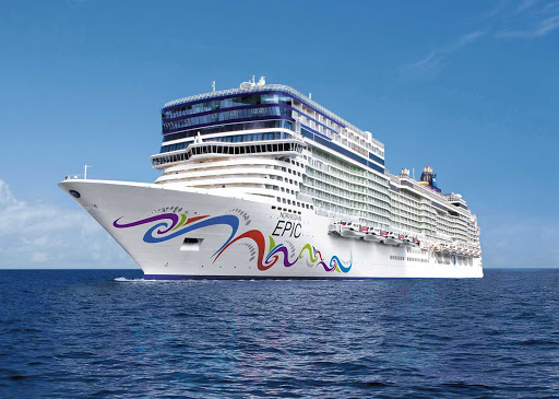 Norwegian-Epic-Waterlevel-Left - Norwegian Epic sails in the Caribbean in winter and Mediterranean in summer. 