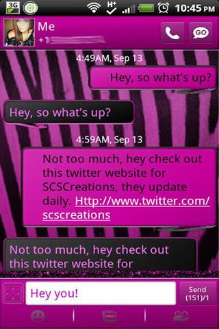 GO SMS - Purple Zebra