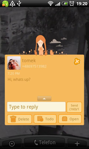 【免費個人化App】GO SMS Pro Orange Girl Theme-APP點子