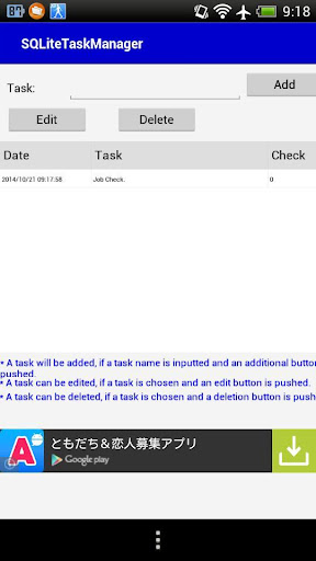 SQLite Task Manager