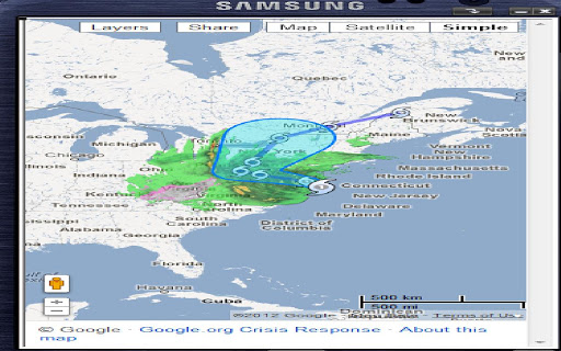 Live Hurricane Sandy Updater