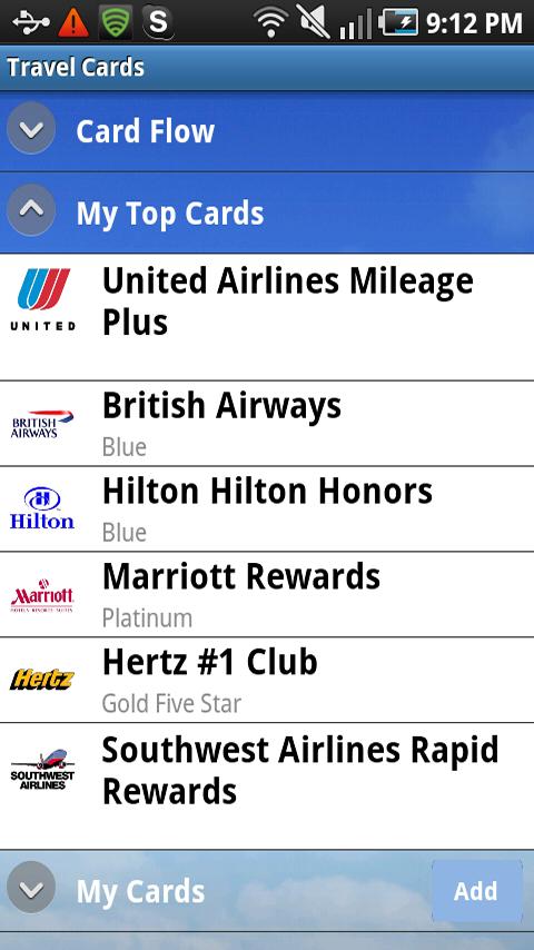 Travel Cards Screen 3