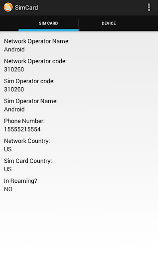 Sim Card Details