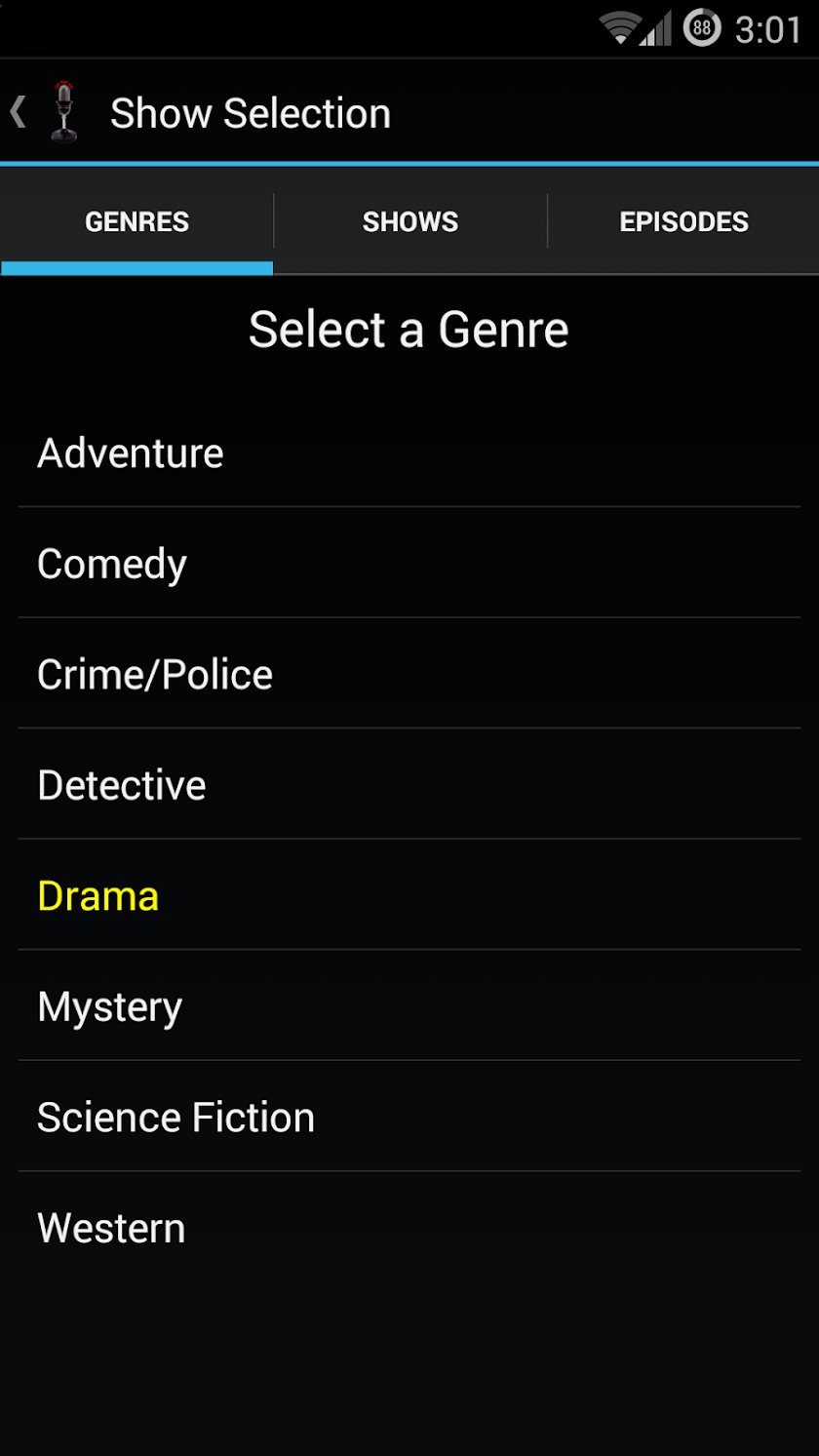 Old Time Radio Player (no ads) Screen 2