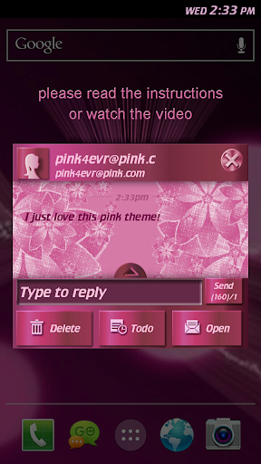 Pink Sparkle Flower for GO SMS