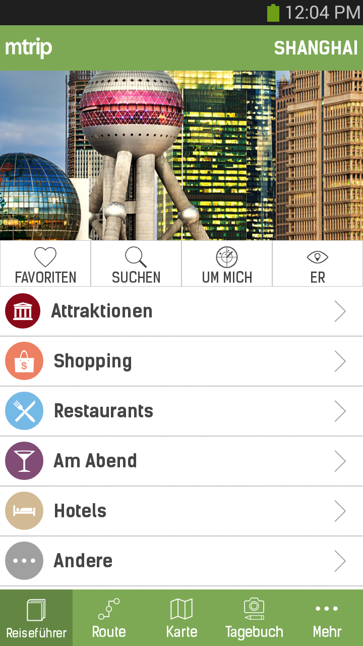 Android application Shanghai Travel Guide – mTrip screenshort