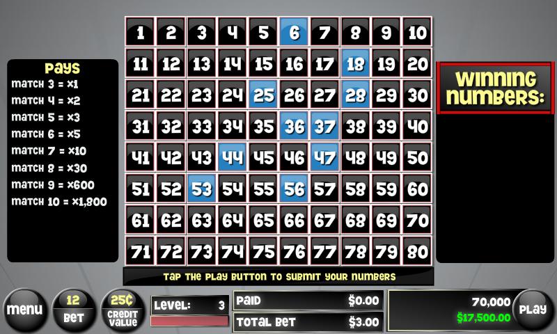 Keno Kings Screen 1