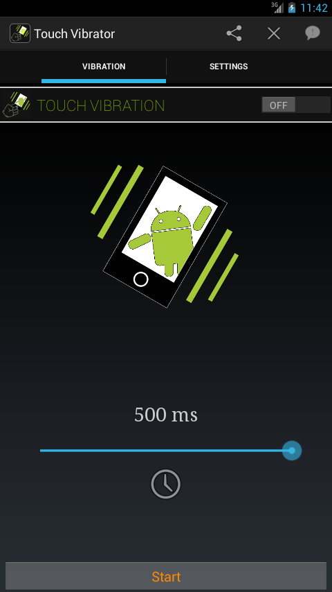 Android application Touch Vibrator screenshort