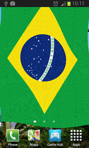 【免費個人化App】Brazil Flag Live Wallpaper-APP點子