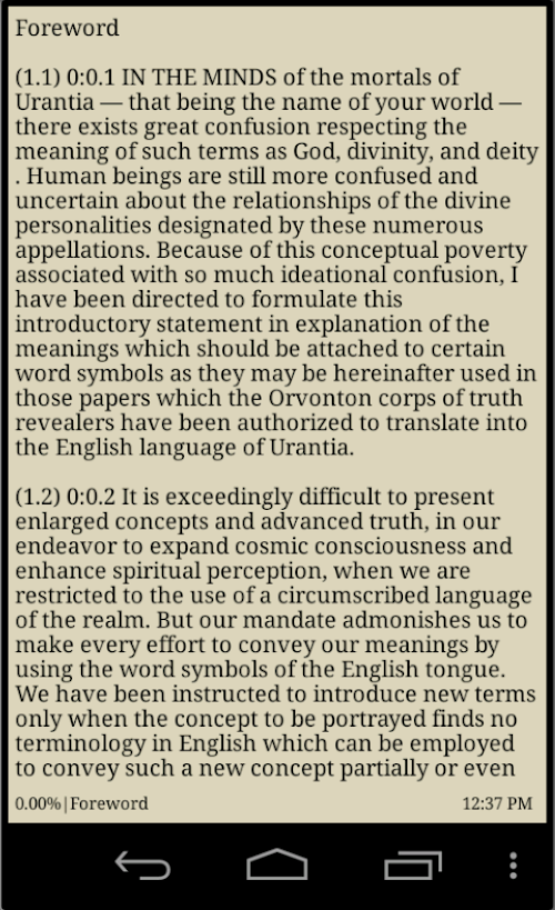 Android application The Urantia Book screenshort