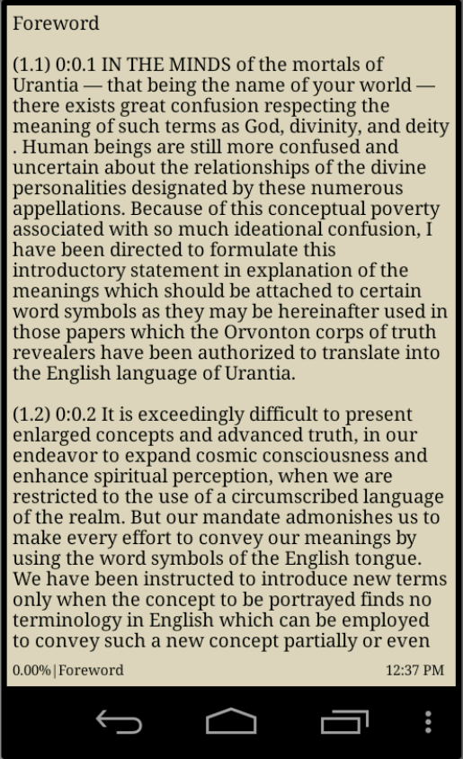The Urantia Book Screen 1