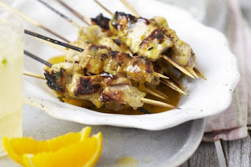 Mojo pork skewers with Cuban coolers