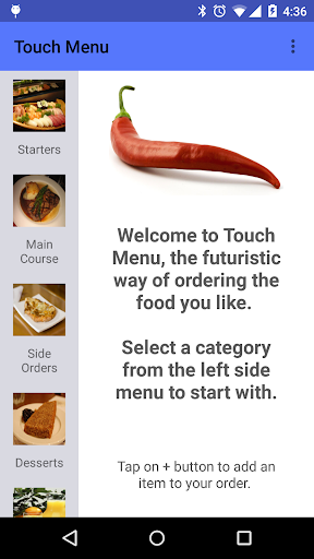 Touch Menu