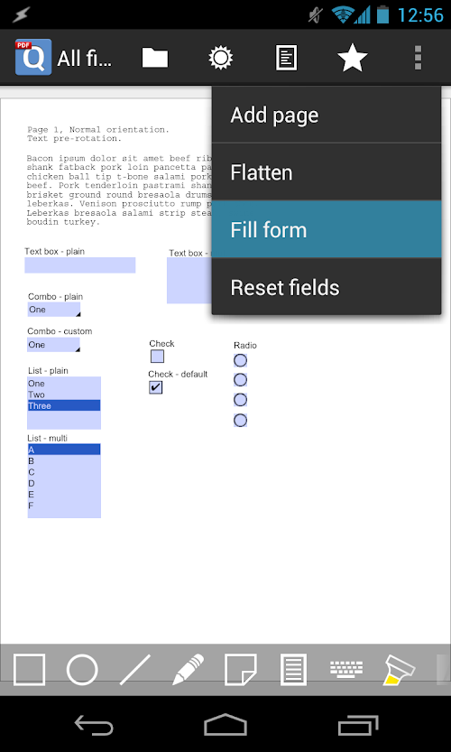 Android application qPDF Notes Pro PDF Reader screenshort