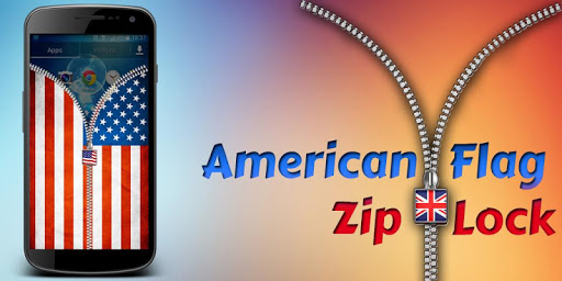 USA Flag Zipper Screen Lock