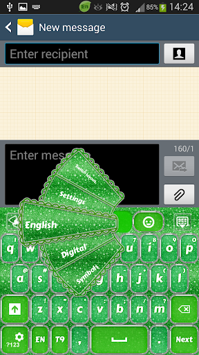 Green Glitter Keyboard