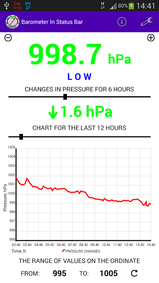 Barometer In Status Bar Android Apps on Google Play