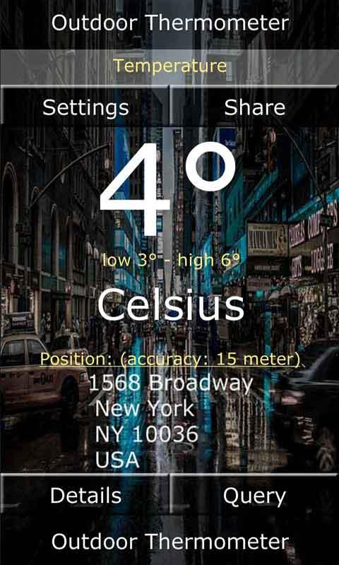 Android application Outdoor Thermometer screenshort