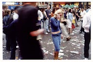 Sophie op Koninginnedag op het Leideseplein