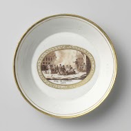 Schotel met een voorstelling van de Tocht naar Chattam