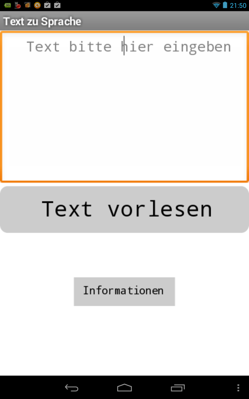 Text zu Sprache Screen 2