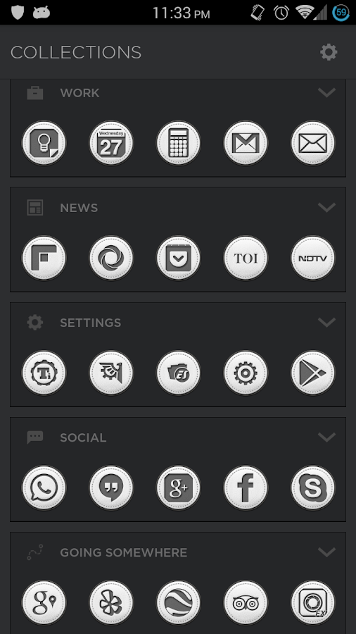 White Leather Icon Pack Theme - screenshot
