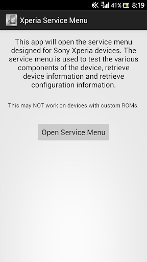 Xperia Service Menu