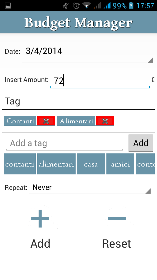 Gestione Spese Screen 2