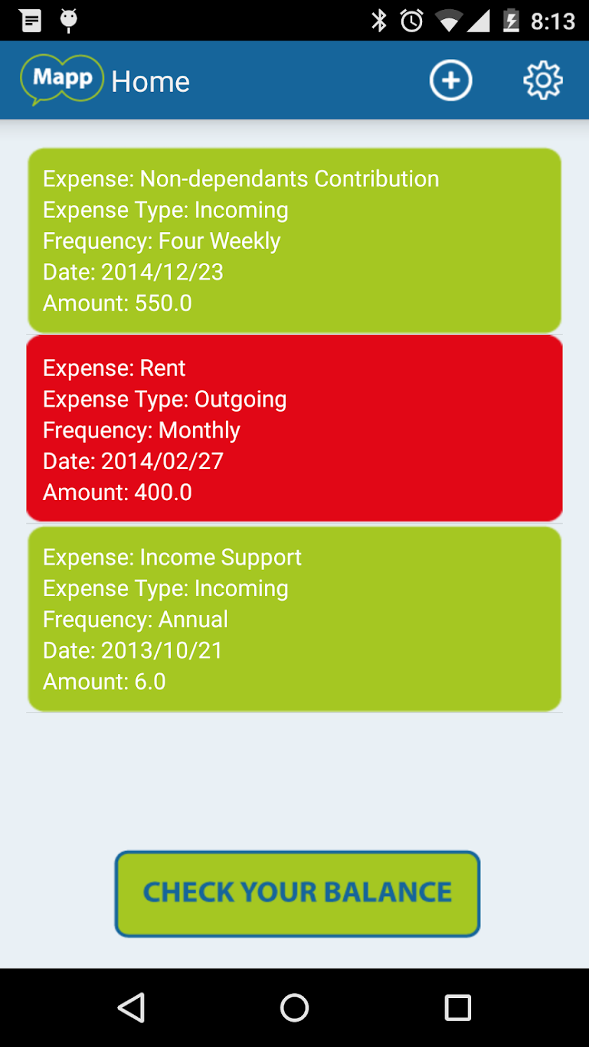 Mapp - Money Advice App Screen 2