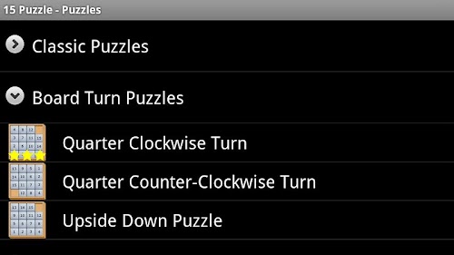 Android application 15 Puzzle screenshort
