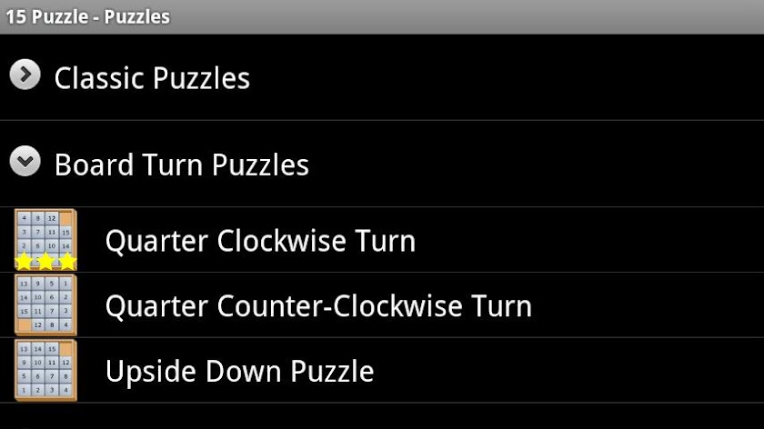 15 Puzzle Screen 1
